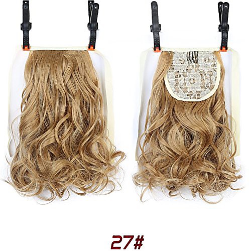 

female hair ponytail short curly hair tail natural clip in hair extensions ponytail heat resistant drawstring hairpieces #27 12inches