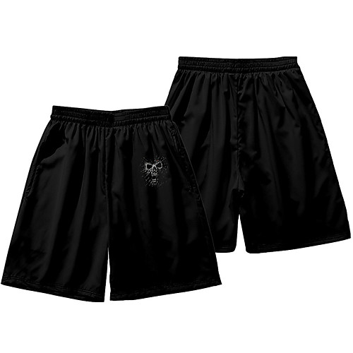 

Men's Casual / Sporty Athleisure Daily Holiday Jogger Shorts Pants Skull Short Elastic Waist 3D Print Black
