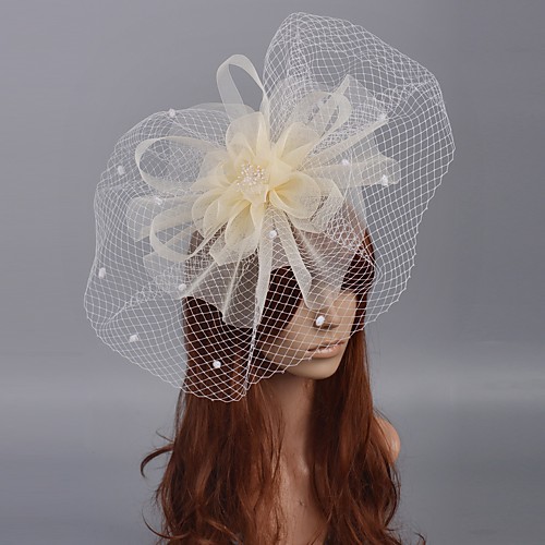 

Flower Style Elegant Tulle Fascinators with Floral 1 Piece Special Occasion / Party / Evening Headpiece