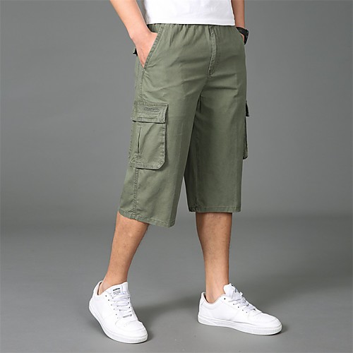 

Men's Hiking Shorts Solid Color Summer Outdoor Multi-Pockets Breathable Soft Wear Resistance Cotton Capri Pants Black Yellow Army Green Hunting Fishing Climbing XL XXL XXXL 4XL 5XL