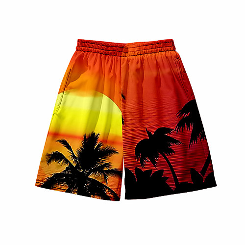 

Men's 3D Print Shorts Daily Holiday Shorts Pants Graphic Graphic Prints Short Sporty Print Orange