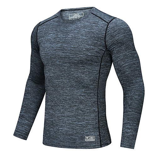 

Men's T shirt Hiking Tee shirt Long Sleeve Tee Tshirt Top Outdoor Lightweight Breathable Quick Dry Stretchy Autumn / Fall Spring Spandex Polyester Black Grey Fishing Climbing Camping / Hiking / Caving