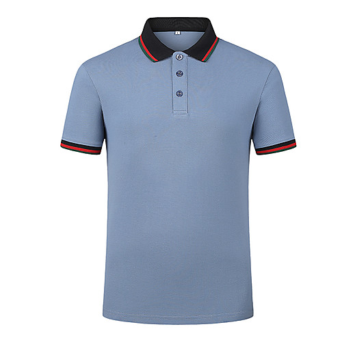 

Men's Polo non-printing Plain Short Sleeve Daily Tops Cotton Business Elegant White Black Blue