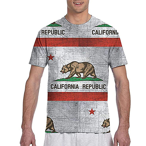 

Men's Tees T shirt 3D Print Graphic Prints National Flag Print Short Sleeve Casual Tops Classic Designer Big and Tall Gray