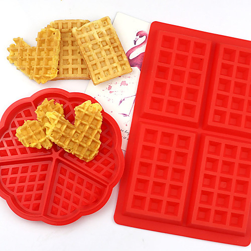 

Waffle Silicone Mold Non-stick Cake Mould Makers Silicone Waffle Bakeware used in Oven Microwave DIY Biscuit Mould Household Cake Baking Modeling