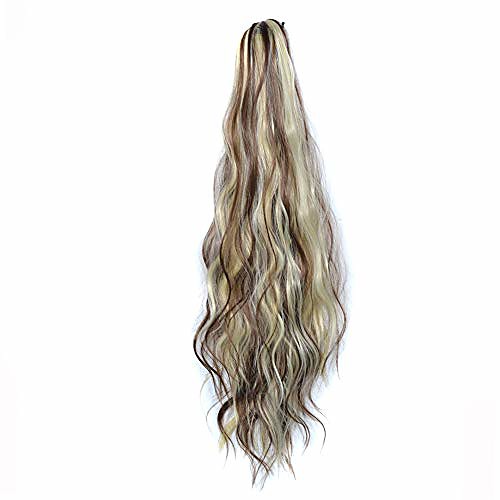 

human hair clip wigs, mid-length high temperature silk ponytail wig sweet, clip on hair extension of length 60cm, soft thick, makeup tools for beauty doll (wig-k)