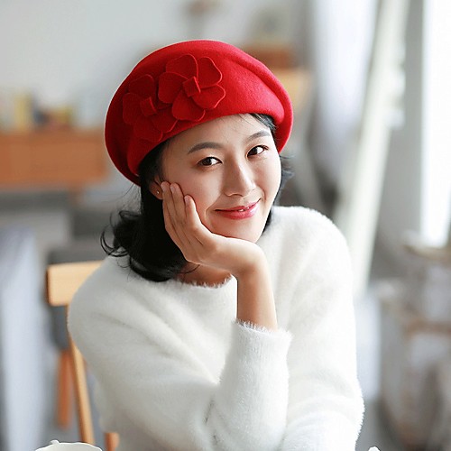 

Elegant Lady Wool Felt Hats with Floral / Solid 1 Piece Special Occasion / Party / Evening Headpiece