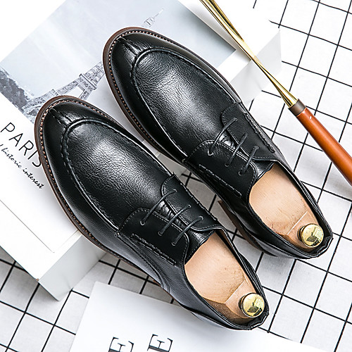 

Men's Oxfords Business Daily Walking Shoes PU Breathable Non-slipping Wear Proof Black Brown Spring