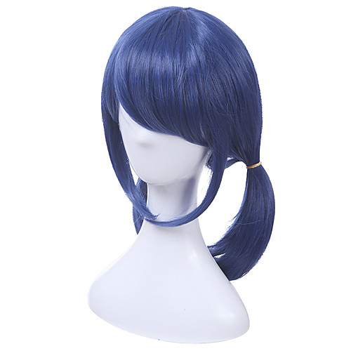 

Wig Dark Blue Cosplay Wigs Double Ponytails Straight Cosplay Wig Halloween Heat Resistant Synthetic Hair