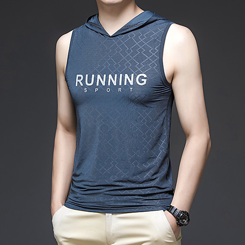 

Men's T shirt Hiking Tee shirt Sleeveless Tee Tshirt Top Outdoor Lightweight Breathable Quick Dry Stretchy Autumn / Fall Spring Polyester GrayGreen White Black Fishing Climbing Camping / Hiking