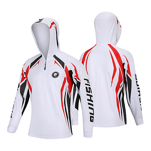 

Women's Men's Hoodie Jacket Skin Coat Outdoor UPF50 Quick Dry Lightweight Breathable Jacket Autumn / Fall Spring Summer Fishing Camping & Hiking Cycling / Bike Red black White / Black WhiteRed