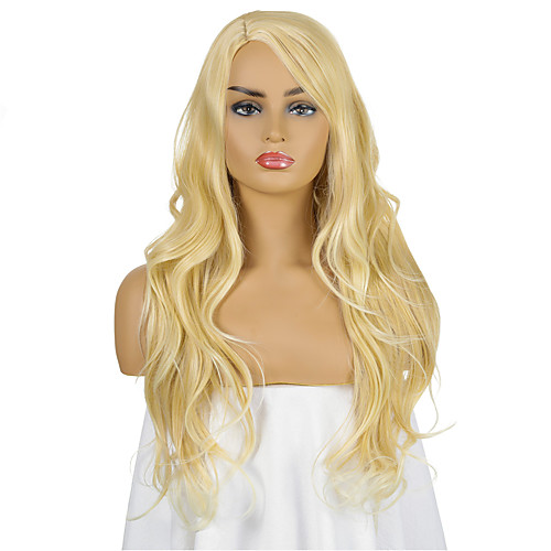 

Synthetic Wig Curly Side Part Wig Medium Length Light Blonde Synthetic Hair Women's Party Fashion Comfy Blonde