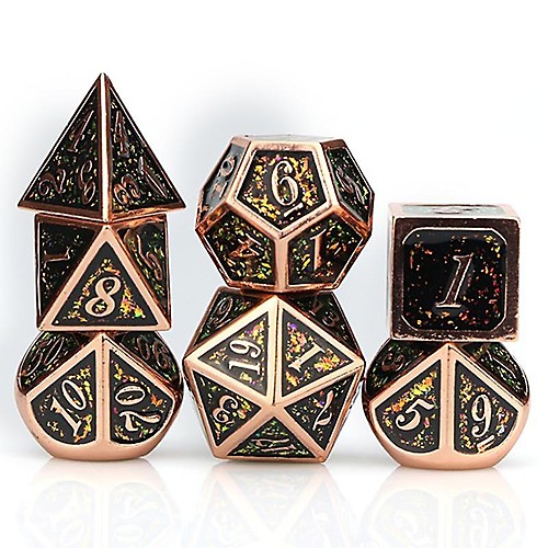 

metal dnd and mtg rpg dice set