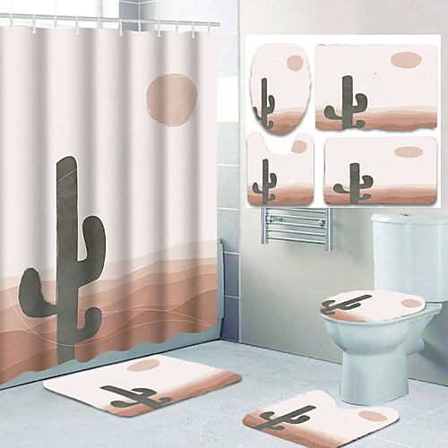 

Bathroom Shower Curtains & Hooks Casual Polyester Waterproof
