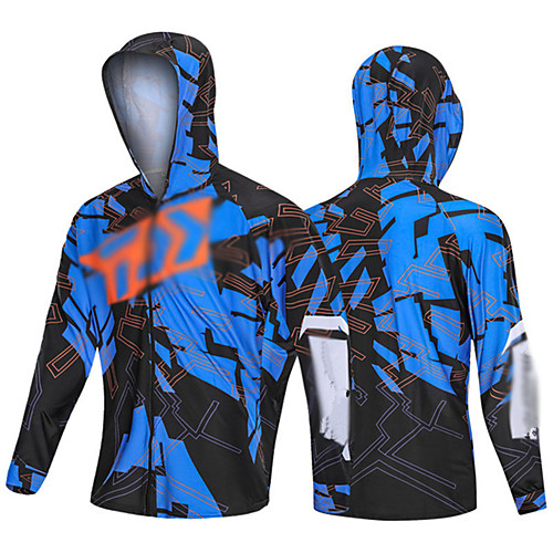 

Men's Hoodie Jacket Skin Coat Outdoor UPF50 Quick Dry Lightweight Breathable Jacket Spring Summer Fishing Camping & Hiking Cycling / Bike Blue / Long Sleeve / Stretchy