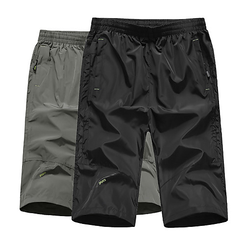 

Men's Hiking Shorts Solid Color Outdoor Tailored Fit Breathable Quick Dry Shockproof Comfortable Nylon Shorts Black Army Green Hunting Fishing Climbing L XL XXL XXXL 4XL