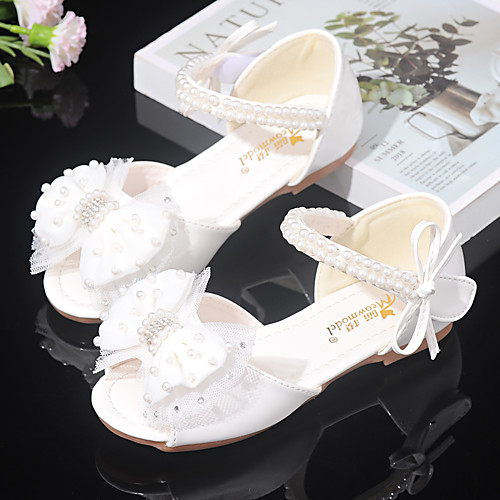 

Girls' Sandals Flower Girl Shoes Princess Shoes School Shoes Rubber PU Little Kids(4-7ys) Big Kids(7years ) Daily Party & Evening Walking Shoes Rhinestone Sparkling Glitter Buckle White Pink Fall