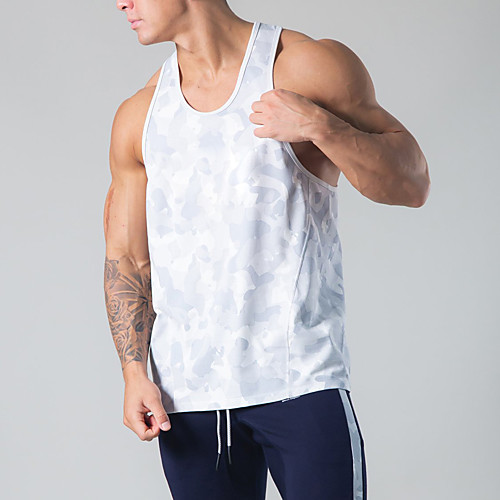 

Men's Sleeveless Workout Tank Top Running Tank Top Running Singlet Vest / Gilet Athleisure Summer Moisture Wicking Quick Dry Breathable Fitness Gym Workout Running Jogging Exercise Sportswear White