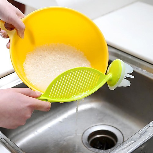 

Rice Cleaner Kitchen Rice Bean Wash Colander Strainer Cooking Tool Practical Plastic Sieve