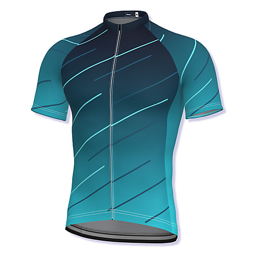 

21Grams Men's Short Sleeve Cycling Jersey Spandex Blue Gradient Bike Top Mountain Bike MTB Road Bike Cycling Breathable Quick Dry Sports Clothing Apparel / Athleisure