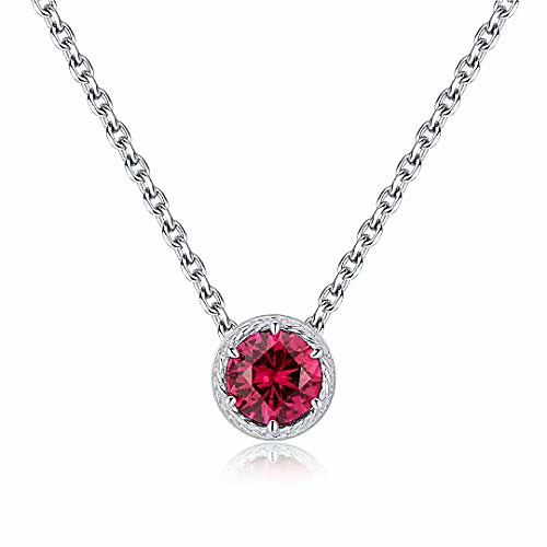

presentski july birthstone necklace ruby necklace s925 necklace simulated diamond necklace for women girls