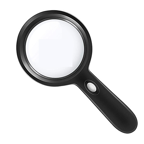 

Magnifier Magnifying Glass Set Handheld with Lighting Function Illuminated LED 10 Reading Inspection Macular Degeneration 80 mm ABSPC Kid's Adults' Seniors