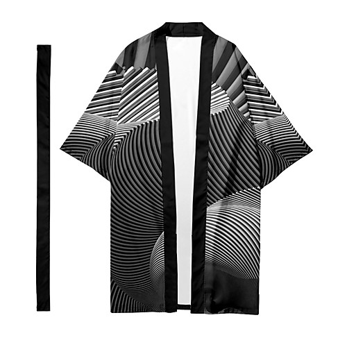 

Men's Shirt 3D Print Optical Illusion 3D Print Long Sleeve Casual Tops Casual Fashion Breathable Comfortable Gray