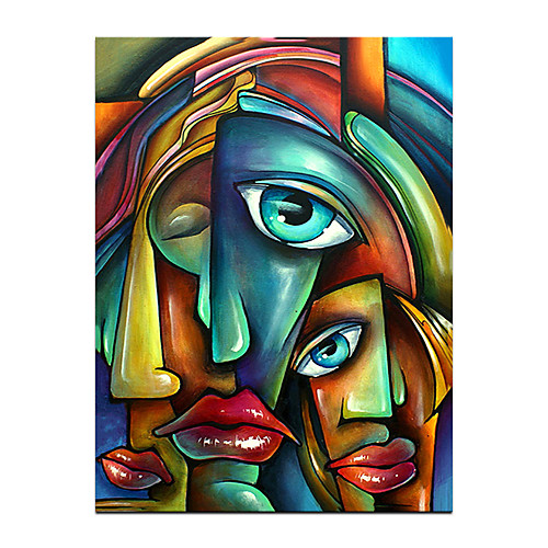 

Oil Painting Hand Painted Vertical Abstract People Modern Rolled Canvas (No Frame)