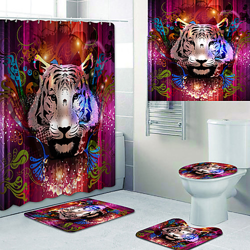 

Bathroom Shower Curtains & Hooks Rainbow Neoclassical Polyester Waterproof