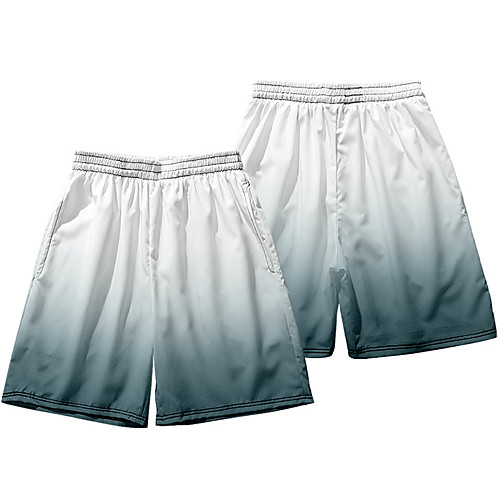

Men's Casual / Sporty Athleisure Daily Holiday Jogger Shorts Pants Gradient Short Elastic Waist 3D Print White