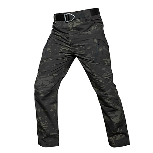 

Men's Hunting Pants Waterproof Ventilation Wearproof Fall Spring Solid Colored Camo / Camouflage Spandex Cotton for Black Camouflage Grey S M L XL XXL