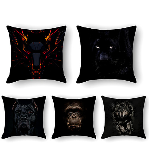 

Cushion Cover 5PCS Linen Soft Decorative Square Throw Pillow Cover Cushion Case Pillowcase for Sofa Bedroom 45 x 45 cm (18 x 18 Inch) Superior Quality Mashine Washable