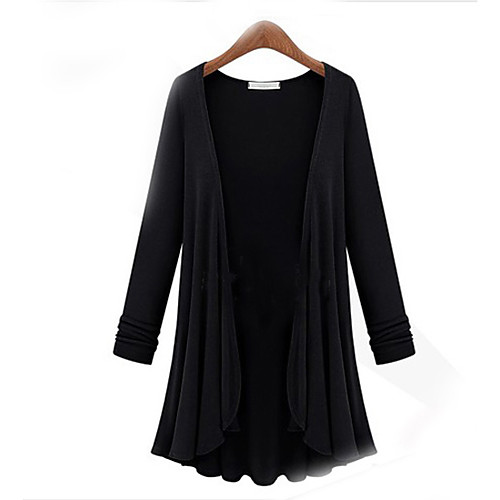 

Women's Solid Colored Cardigan Cotton Long Sleeve Plus Size Loose Oversized Sweater Cardigans Round Neck Fall White Black Khaki