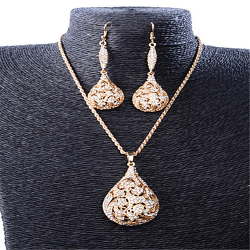 

Women's Cubic Zirconia Jewelry Set Geometrical Pear Stylish Gold Plated Earrings Jewelry Rose Gold For Anniversary Party Evening Prom Festival 1 set