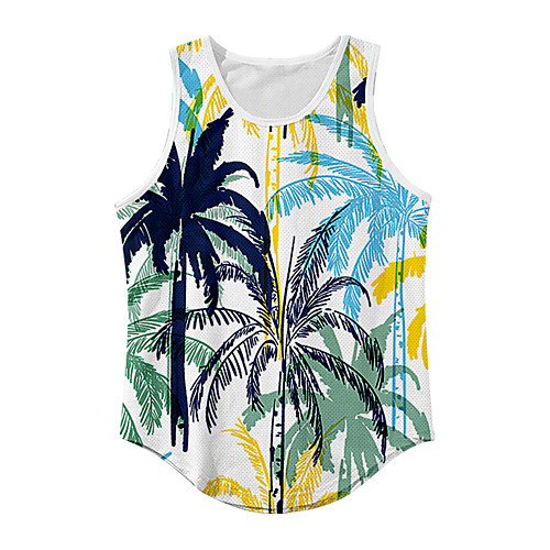 

Men's Vest T shirt 3D Print Graphic Graphic Prints 3D Print Sleeveless Daily Tops Basic Casual White