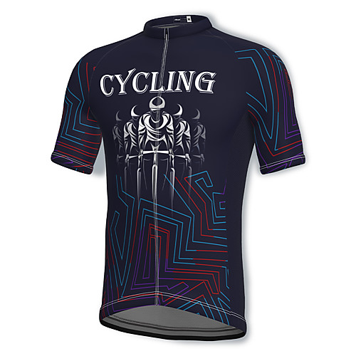 

21Grams Men's Short Sleeve Cycling Jersey Spandex Black Bike Top Mountain Bike MTB Road Bike Cycling Breathable Quick Dry Sports Clothing Apparel / Athleisure