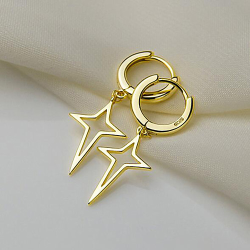

Women's Ear Clips Hanging Cross Earrings Geometrical Cross Precious Fashion Gold Plated Earrings Jewelry Gold For Christmas Halloween Party Evening Street Gift 1 Pair