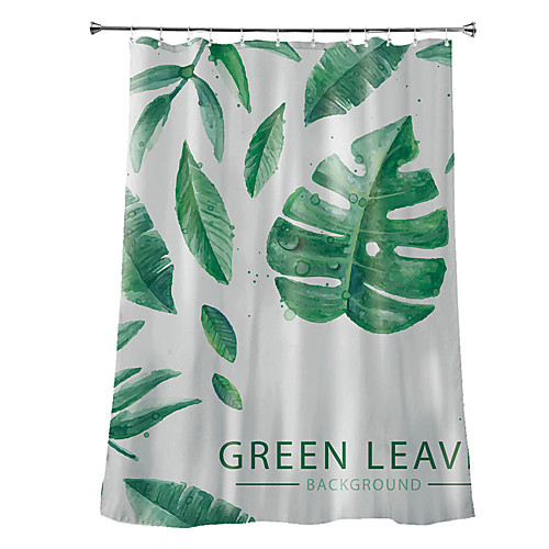 

Shower Curtains with Hooks Plants Scenery Polyester Novelty Fabric Waterproof Shower Curtain for Bathroom