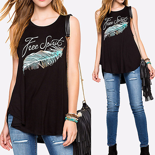 

Women's Tank Top Tee / T-shirt Asymmetric Hem Crew Neck Sport Athleisure Top Sleeveless Breathable Soft Comfortable Yoga Running Everyday Use Casual Daily Outdoor