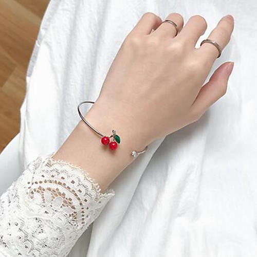 

Women's Cuff Bracelet 3D Cherry Cute Acrylic Bracelet Jewelry Gold / Silver For Date Festival