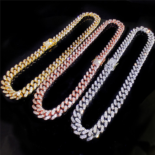 

Women's Men's Statement Necklace Cuban Link Friends Trendy Alloy Rose Gold Gold Silver 55 cm Necklace Jewelry For Party Evening