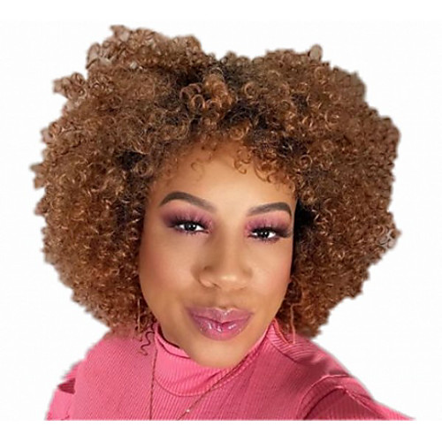 

Remy Human Hair Wig Short Afro Curly Pixie Cut Multi-color Women Sexy Lady New Capless Vietnamese Hair Women's Black / Strawberry Blonde 8 inch 10 inch