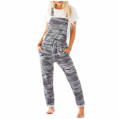 

heberry women jumpsuits summer fashion,womens sunflower/camo long pajamas set pocket overalls one piece jumpsuit