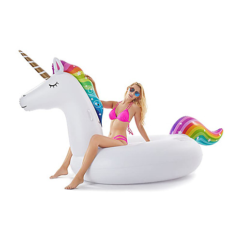 

Inflatable Pool Float Lounge Raft Ride on PVC / Vinyl Unicorn Water fun Party Favor Summer Beach Swimming 1 pcs Boys and Girls Kid's Adults'