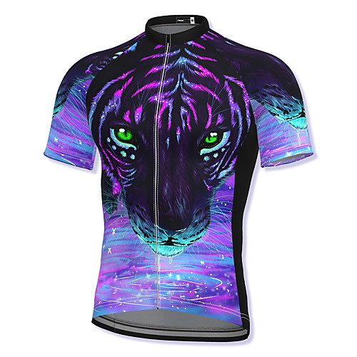 

21Grams Men's Short Sleeve Cycling Jersey Spandex Purple Animal Bike Top Mountain Bike MTB Road Bike Cycling Breathable Quick Dry Sports Clothing Apparel / Athleisure