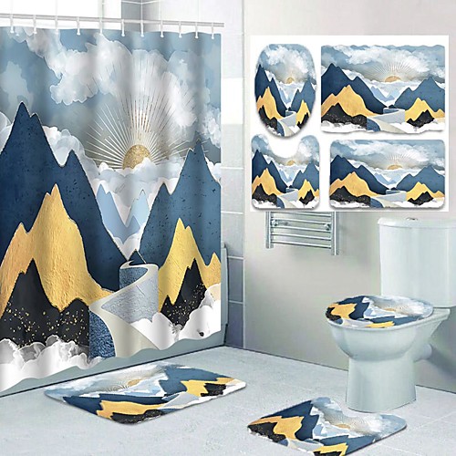 

Bathroom Shower Curtains & Hooks Casual Polyester Waterproof