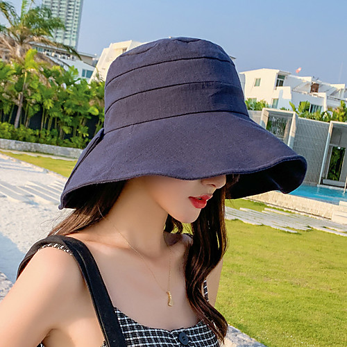 

Women's Hiking Cap 1 PCS Outdoor Portable Sunscreen Breathable Soft Hat Solid Color Polyester / Cotton Blend Dark Pink Black Yellow for Fishing Climbing Beach