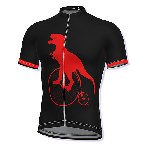 

21Grams Men's Short Sleeve Cycling Jersey Spandex Blue Red Green Dinosaur Bike Top Mountain Bike MTB Road Bike Cycling Breathable Quick Dry Sports Clothing Apparel / Athleisure