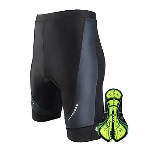 

cycling shorts men coolmax padded -high waist,quick dry,breathable bicycle pants tights (l) black/grey