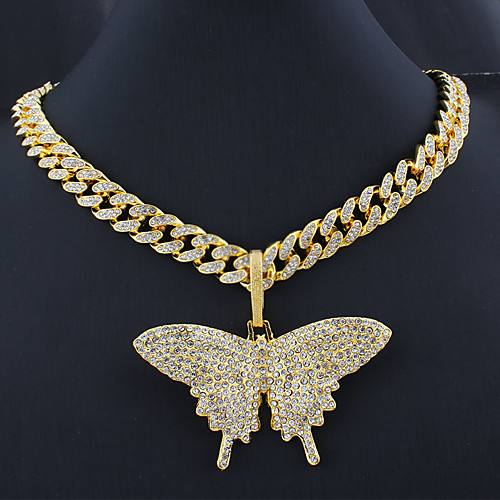 

Men's Women's Necklace Cuban Link Butterfly Trendy Alloy Gold Silver 55 cm Necklace Jewelry 1pc For Masquerade